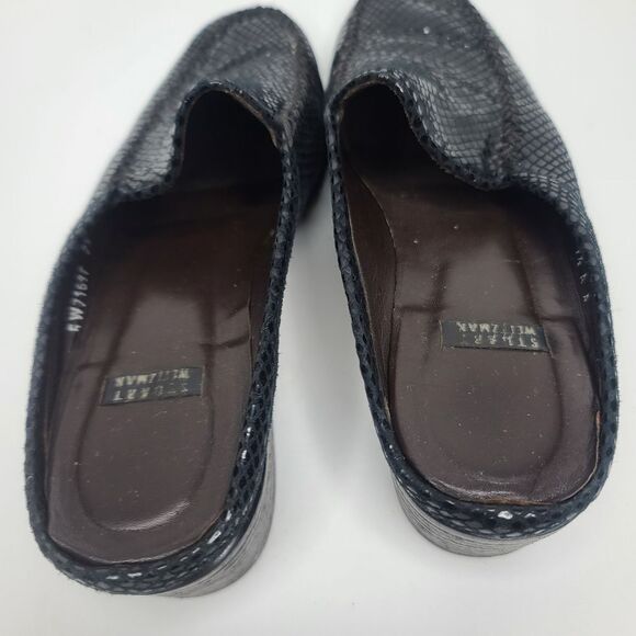 Stuart Weitzman Black Snakeskin Python Slip On Loafer 7 1/2 - Picture 16 of 16
